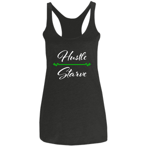 Hustle over Starve Ladies' Triblend Racerback Tank