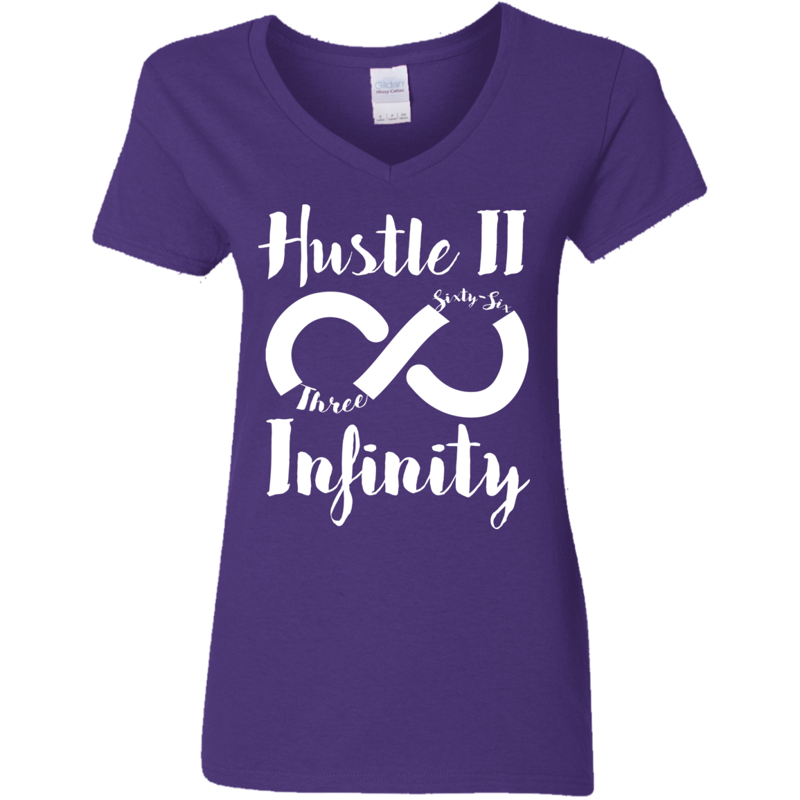 Hustle II Infinity Gildan Ladies' 5.3 oz. V-Neck T-Shirt