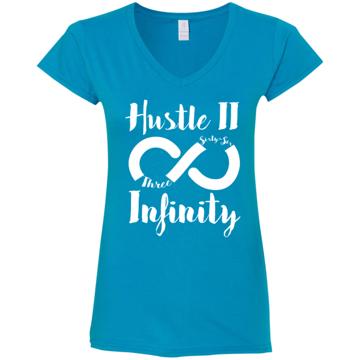 Hustle II Infinity Gildan Ladies' Fitted Softstyle 4.5 oz V-Neck T-Shirt