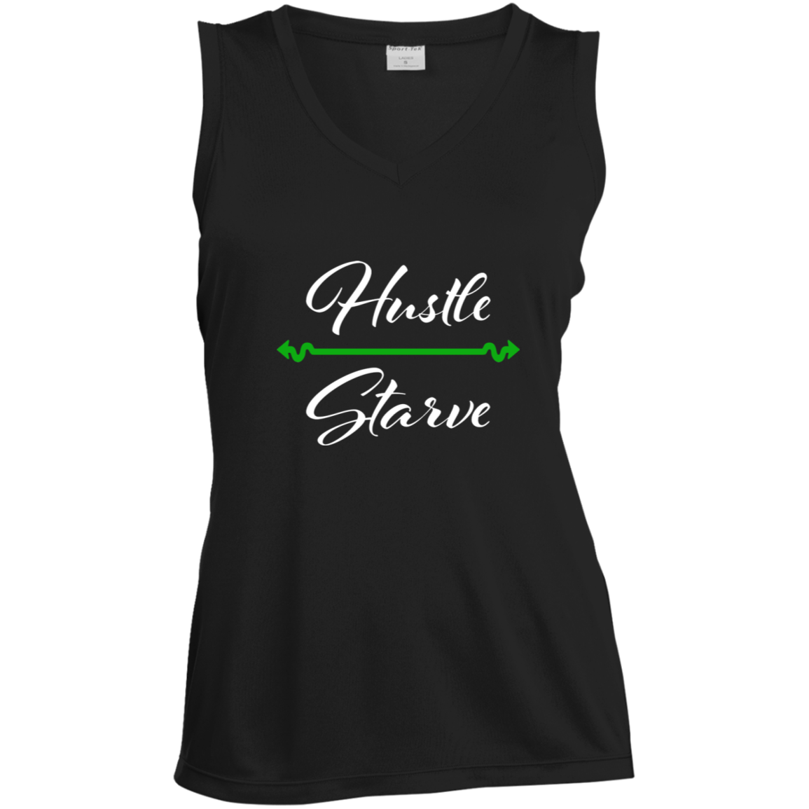 Hustle over Starve Ladies' Sleeveless Moisture Absorbing V-Neck