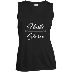 Hustle over Starve Ladies' Sleeveless Moisture Absorbing V-Neck