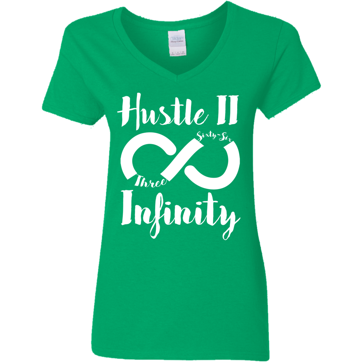 Hustle II Infinity Gildan Ladies' 5.3 oz. V-Neck T-Shirt