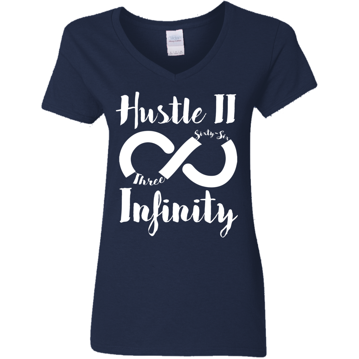 Hustle II Infinity Gildan Ladies' 5.3 oz. V-Neck T-Shirt