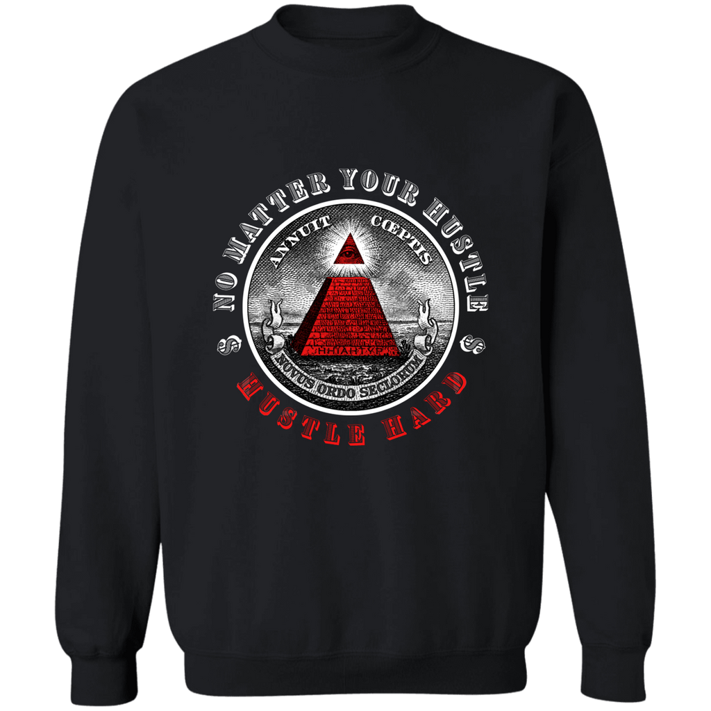 Hustle Hard Crewneck Pullover Sweatshirt  8 oz.