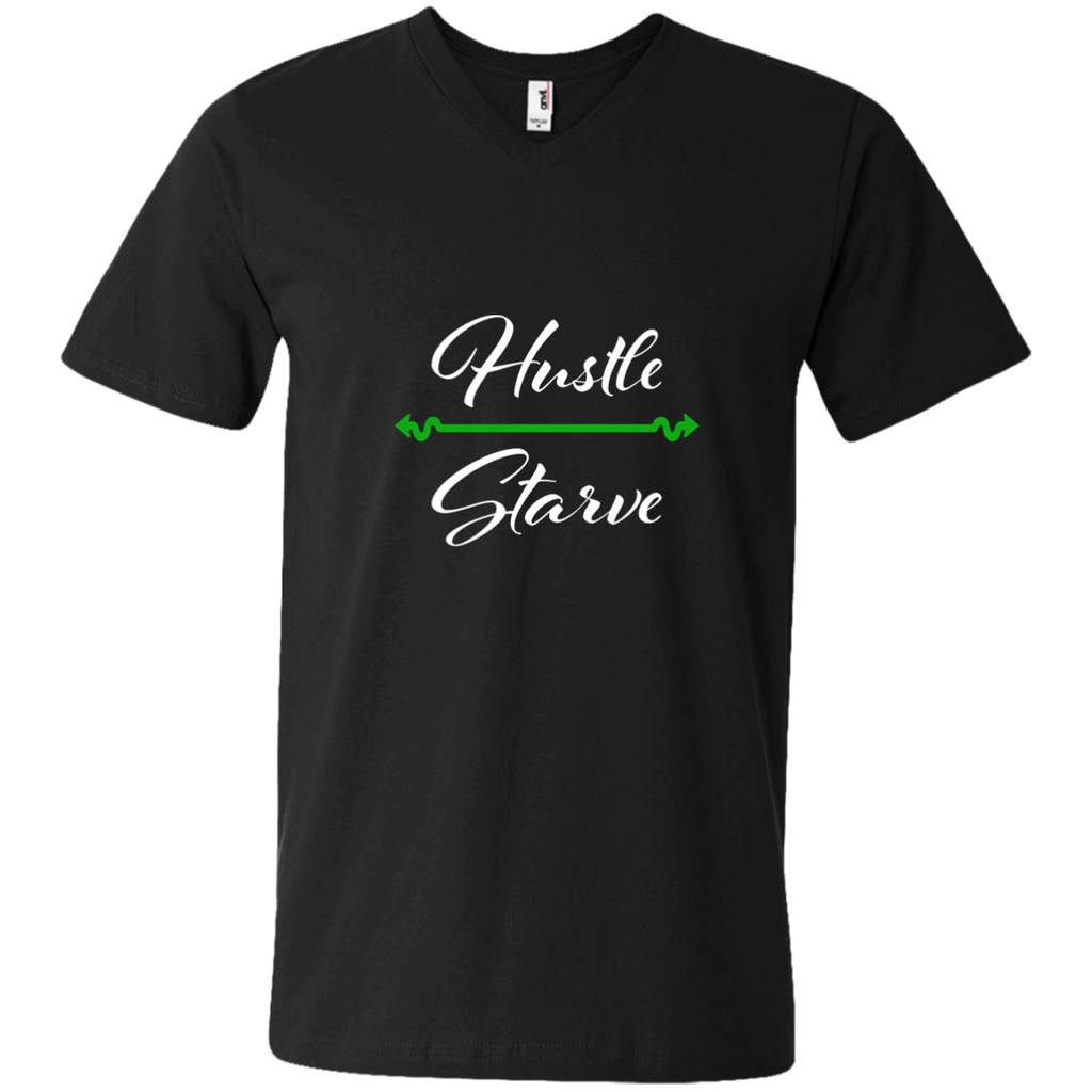 Hustle over Starve Men's Printed V-Neck T-Shirt
