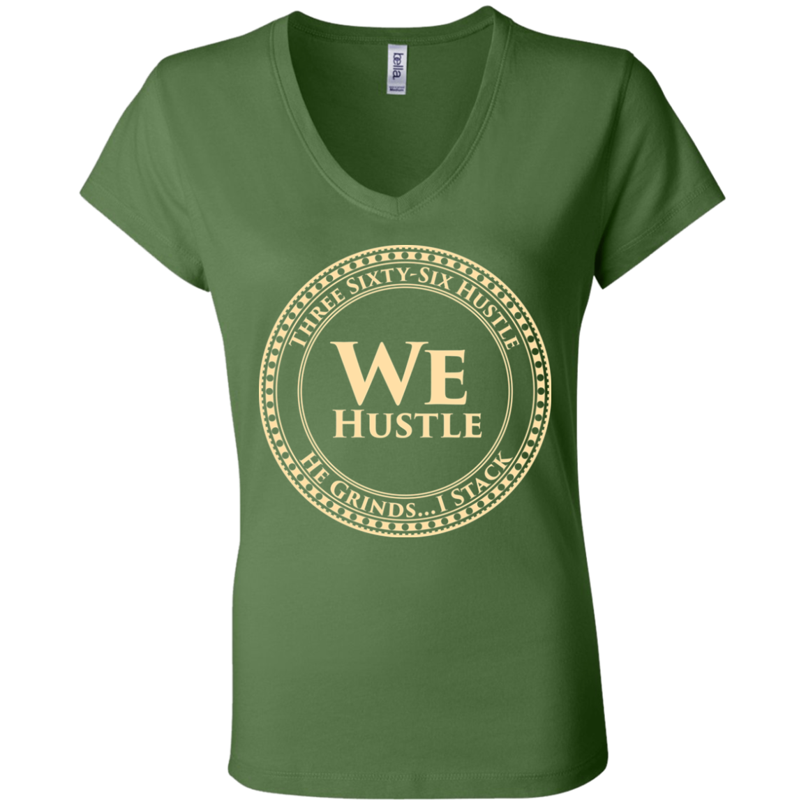 We Hustle II  Infinity Canvas Ladies' Jersey V-Neck T-Shirt