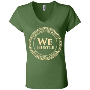 We Hustle II  Infinity Canvas Ladies' Jersey V-Neck T-Shirt