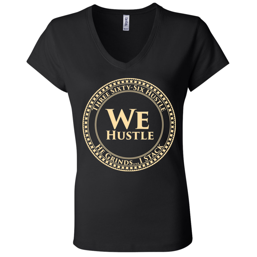 We Hustle II  Infinity Canvas Ladies' Jersey V-Neck T-Shirt