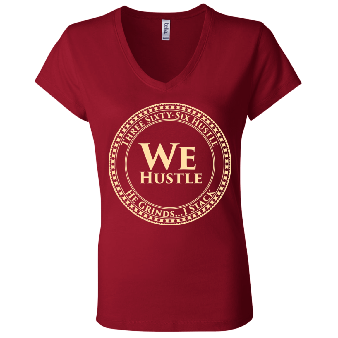 We Hustle II  Infinity Canvas Ladies' Jersey V-Neck T-Shirt