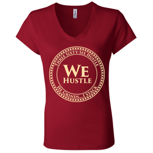 We Hustle II  Infinity Canvas Ladies' Jersey V-Neck T-Shirt
