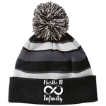 Hustle II Infinity Striped Beanie with Pom