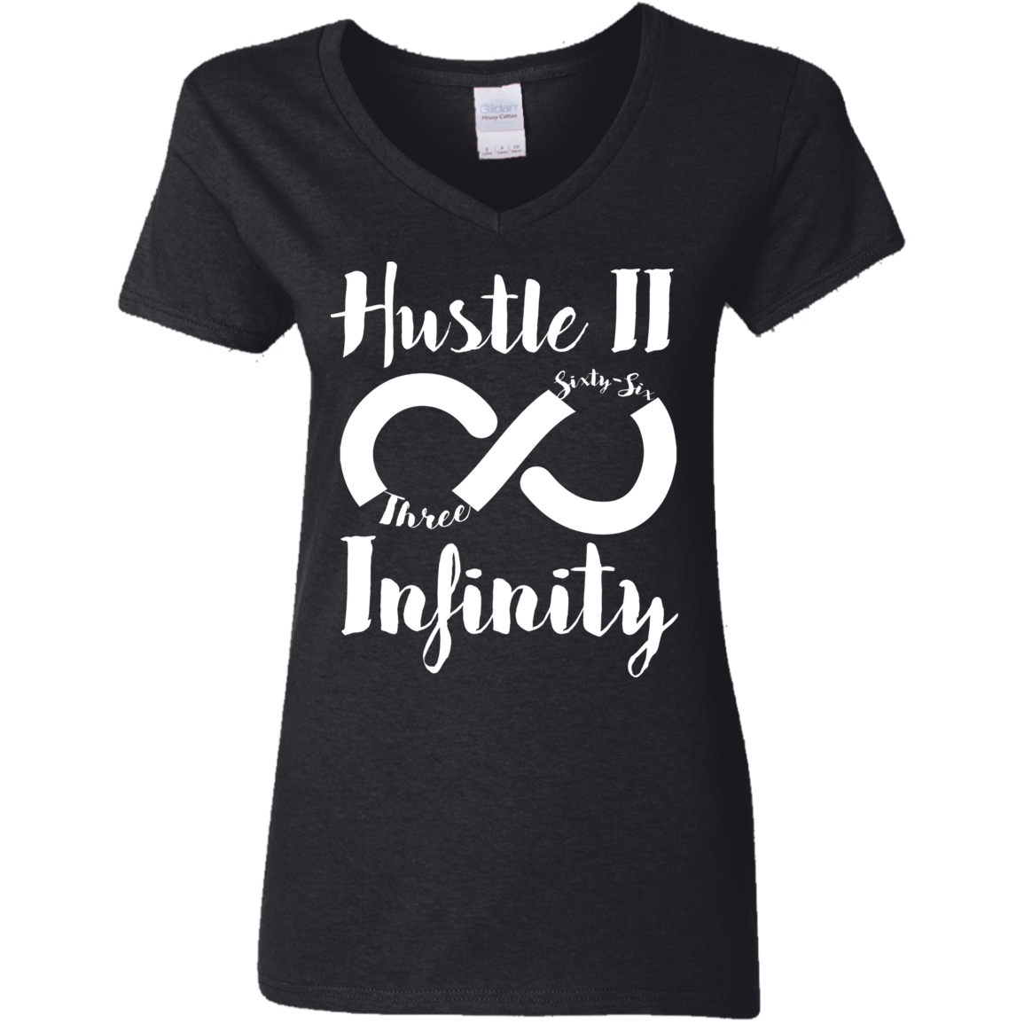 Hustle II Infinity Gildan Ladies' 5.3 oz. V-Neck T-Shirt