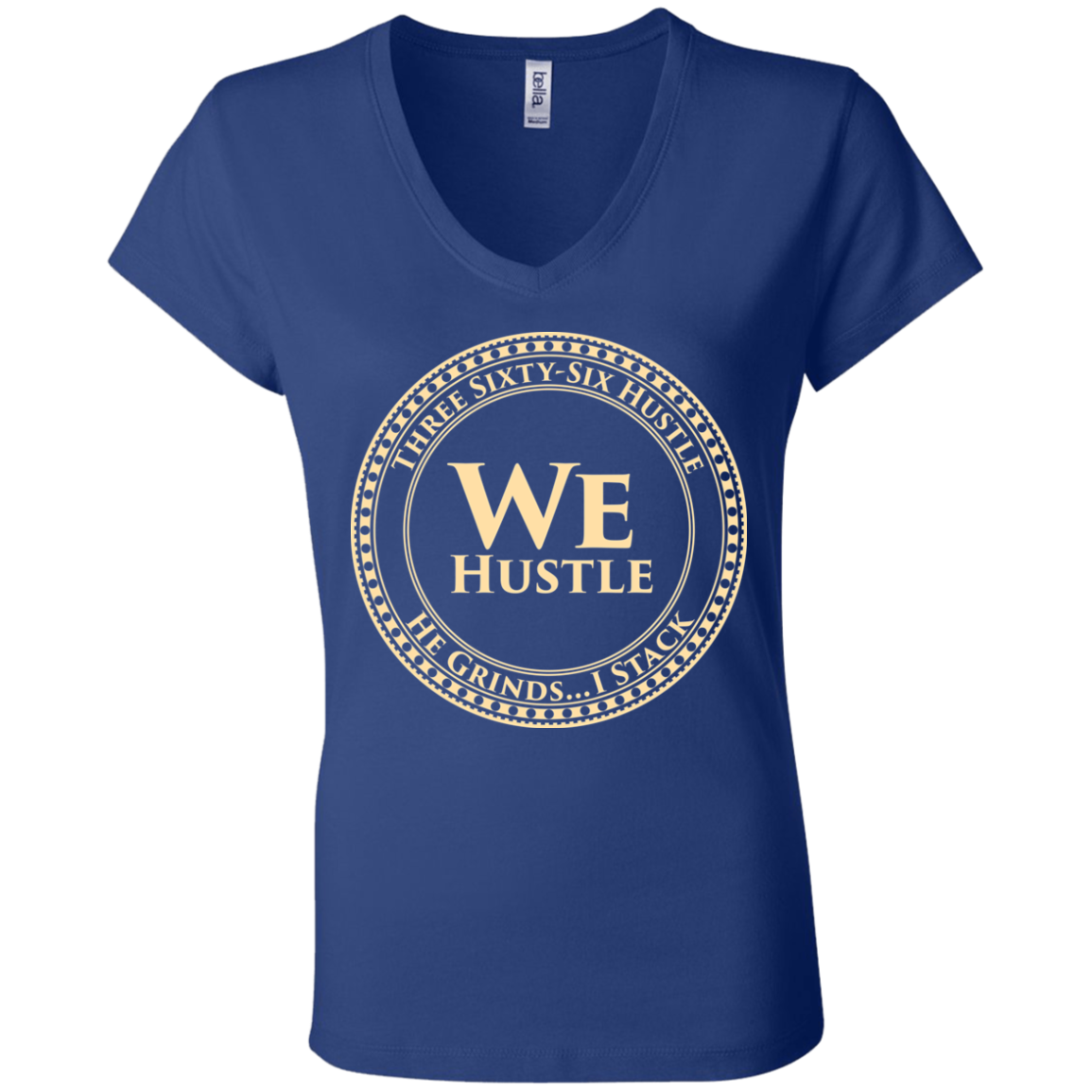 We Hustle II  Infinity Canvas Ladies' Jersey V-Neck T-Shirt
